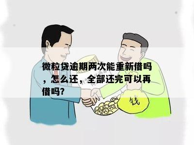 微粒贷逾期两次能重新借吗，怎么还，全部还完可以再借吗？