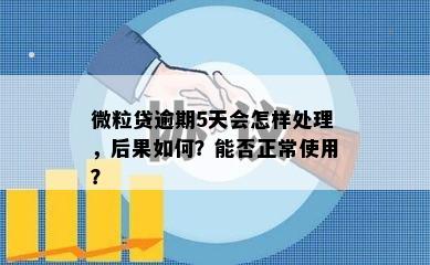 微粒贷逾期5天会怎样处理，后果如何？能否正常使用？