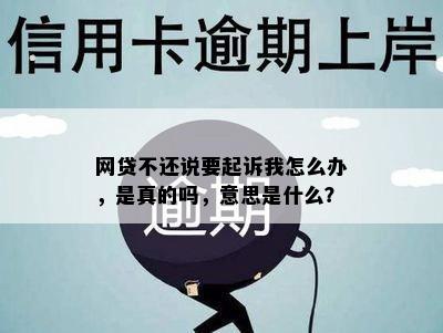 网贷不还说要起诉我怎么办，是真的吗，意思是什么？