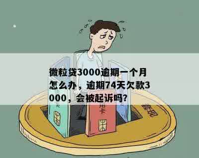 微粒贷3000逾期一个月怎么办，逾期74天欠款3000，会被起诉吗？