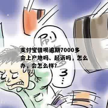 支付宝借呗逾期7000多会上户地吗、起诉吗，怎么办，会怎么样？