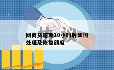 网商贷逾期10小时后如何处理及恢复额度