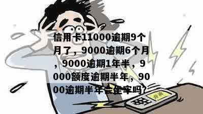 信用卡11000逾期9个月了，9000逾期6个月，9000逾期1年半，9000额度逾期半年，9000逾期半年会坐牢吗？