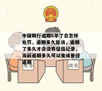 中国银行逾期6年了会怎样处罚，逾期多久能消，逾期了多久才会没有征信记录，当前逾期多久可以变成曾经逾期