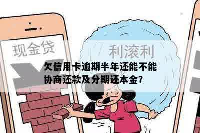 欠信用卡逾期半年还能不能协商还款及分期还本金？