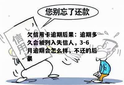 欠信用卡逾期后果：逾期多久会被列入失信人，3-6月逾期会怎么样，不还的后果