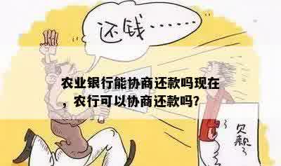 农业银行能协商还款吗现在，农行可以协商还款吗？