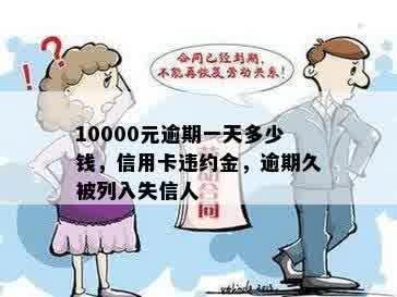 10000元逾期一天多少钱，信用卡违约金，逾期久被列入失信人