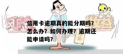 信用卡逾期真的能分期吗？怎么办？如何办理？逾期还能申请吗？