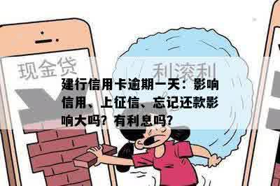 建行信用卡逾期一天：影响信用、上征信、忘记还款影响大吗？有利息吗？