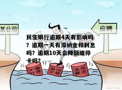 民生银行逾期4天有影响吗？逾期一天有滞纳金和利息吗？逾期10天会降额或停卡吗？