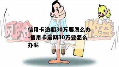 信用卡逾期30万要怎么办-信用卡逾期30万要怎么办呢