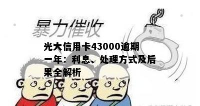 光大信用卡43000逾期一年：利息、处理方式及后果全解析