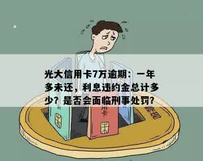 光大信用卡7万逾期：一年多未还，利息违约金总计多少？是否会面临刑事处罚？