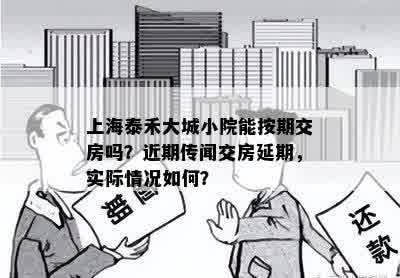 上海泰禾大城小院能按期交房吗？近期传闻交房延期，实际情况如何？