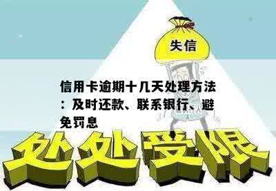 信用卡逾期十几天处理方法：及时还款、联系银行、避免罚息