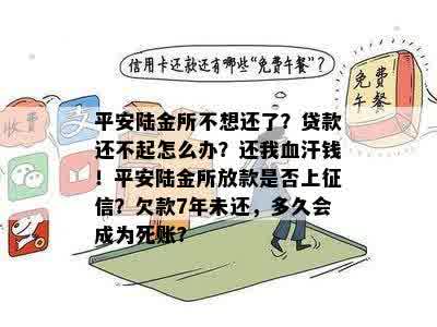 平安陆金所不想还了？贷款还不起怎么办？还我血汗钱！平安陆金所放款是否上征信？欠款7年未还，多久会成为死账？