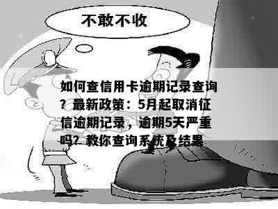 如何查信用卡逾期记录查询？最新政策：5月起取消征信逾期记录，逾期5天严重吗？教你查询系统及结果