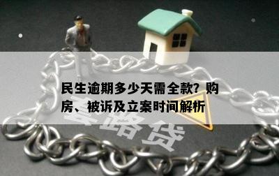 民生逾期多少天需全款？购房、被诉及立案时间解析