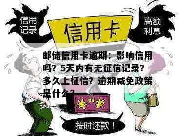 邮储信用卡逾期：影响信用吗？5天内有无征信记录？多久上征信？逾期减免政策是什么？