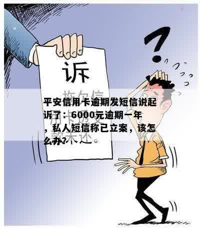 平安信用卡逾期发短信说起诉了：6000元逾期一年，私人短信称已立案，该怎么办？