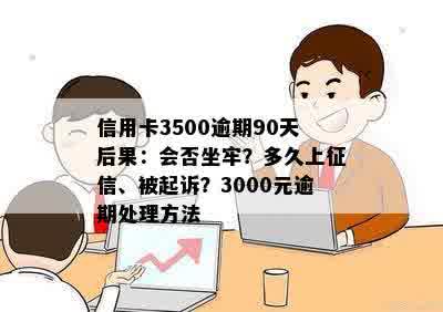 信用卡3500逾期90天后果：会否坐牢？多久上征信、被起诉？3000元逾期处理方法