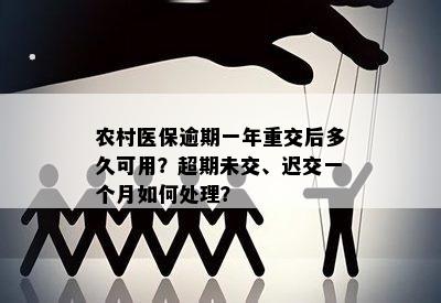 农村医保逾期一年重交后多久可用？超期未交、迟交一个月如何处理？