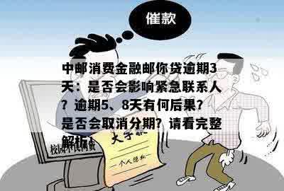 中邮消费金融邮你贷逾期3天：是否会影响紧急联系人？逾期5、8天有何后果？是否会取消分期？请看完整解析！