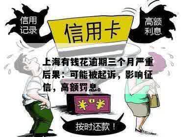 上海有钱花逾期三个月严重后果：可能被起诉，影响征信，高额罚息。