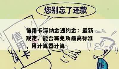 信用卡滞纳金违约金：最新规定、能否减免及更高标准，用计算器计算