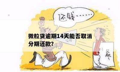 微粒贷逾期14天能否取消分期还款？