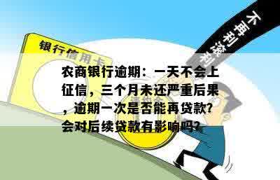 农商银行逾期：一天不会上征信，三个月未还严重后果，逾期一次是否能再贷款？会对后续贷款有影响吗？