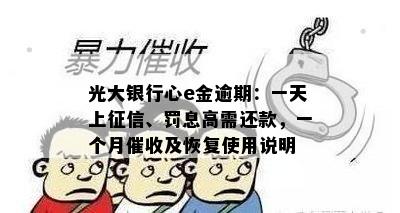 光大银行心e金逾期：一天上征信、罚息高需还款，一个月催收及恢复使用说明