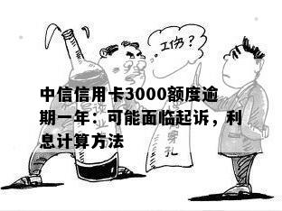 中信信用卡3000额度逾期一年：可能面临起诉，利息计算方法