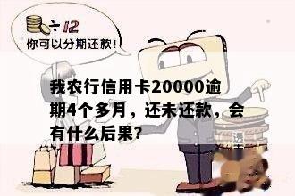 我农行信用卡20000逾期4个多月，还未还款，会有什么后果？