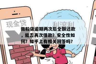 微粒贷逾期两次后全额还款，能否再次借款？安全性如何？知乎上有相关回答吗？