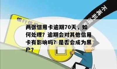 两张信用卡逾期70天，如何处理？逾期会对其他信用卡有影响吗？是否会成为黑户？