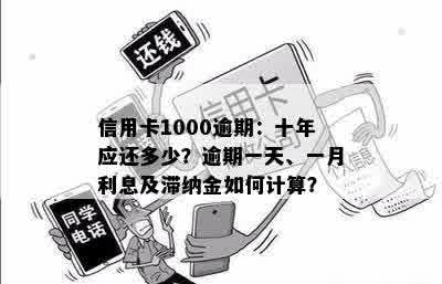 信用卡1000逾期：十年应还多少？逾期一天、一月利息及滞纳金如何计算？