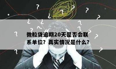 微粒贷逾期20天是否会联系单位？真实情况是什么？