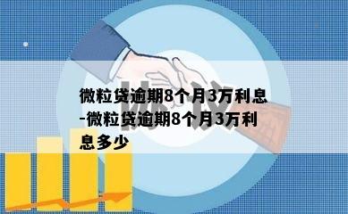 微粒贷逾期8个月3万利息-微粒贷逾期8个月3万利息多少