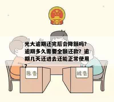 光大逾期还完后会降额吗？逾期多久需要全额还款？逾期几天还进去还能正常使用？