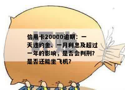 信用卡20000逾期：一天违约金、一月利息及超过一年的影响，是否会判刑？是否还能坐飞机？