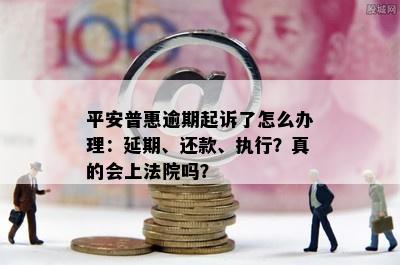 平安普惠逾期起诉了怎么办理：延期、还款、执行？真的会上法院吗？