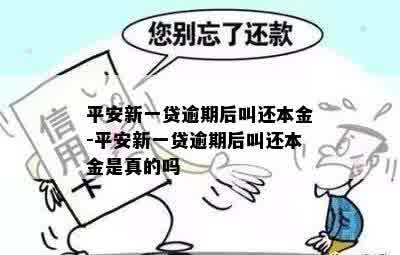 平安新一贷逾期后叫还本金-平安新一贷逾期后叫还本金是真的吗