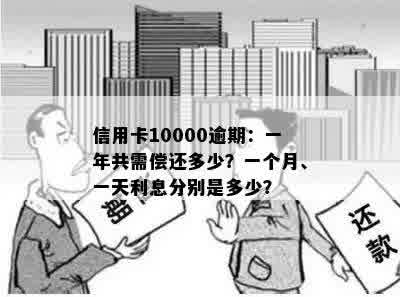 信用卡10000逾期：一年共需偿还多少？一个月、一天利息分别是多少？