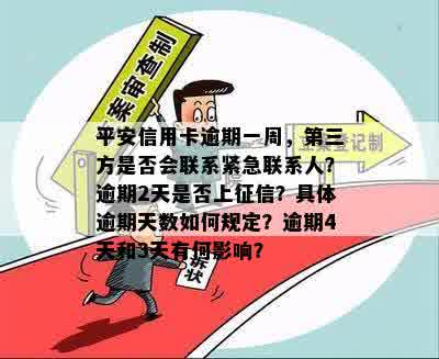 平安信用卡逾期一周，第三方是否会联系紧急联系人？逾期2天是否上征信？具体逾期天数如何规定？逾期4天和3天有何影响？