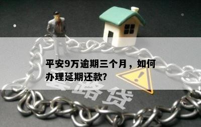 平安9万逾期三个月，如何办理延期还款？