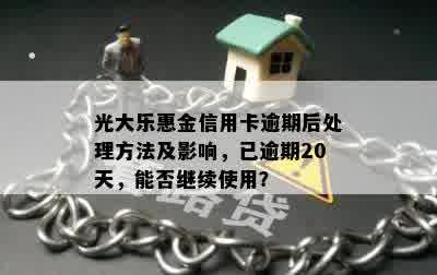 光大乐惠金信用卡逾期后处理方法及影响，已逾期20天，能否继续使用？