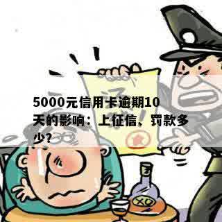 5000元信用卡逾期10天的影响：上征信、罚款多少？