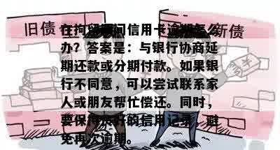 在拘留期间信用卡逾期怎么办？答案是：与银行协商延期还款或分期付款。如果银行不同意，可以尝试联系家人或朋友帮忙偿还。同时，要保持良好的信用记录，避免再次逾期。